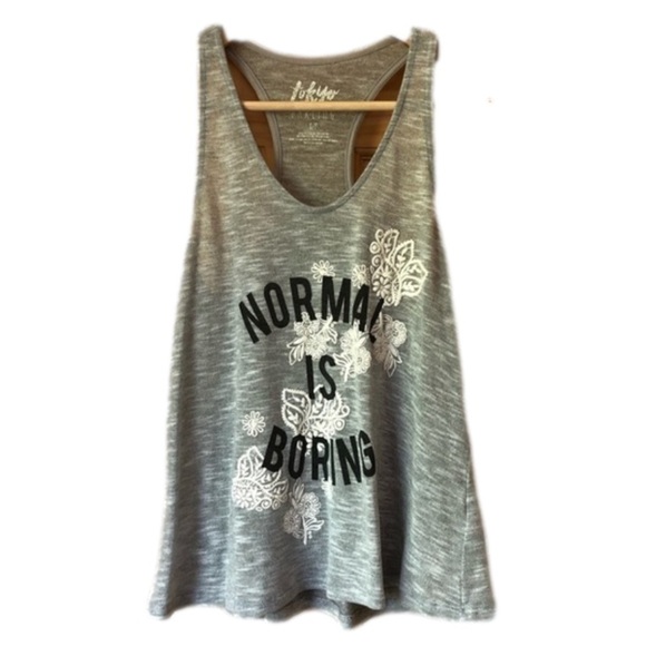 Tokyo Darling Normal is Boring floral racerback tank Jr S - Picture 1 of 8
